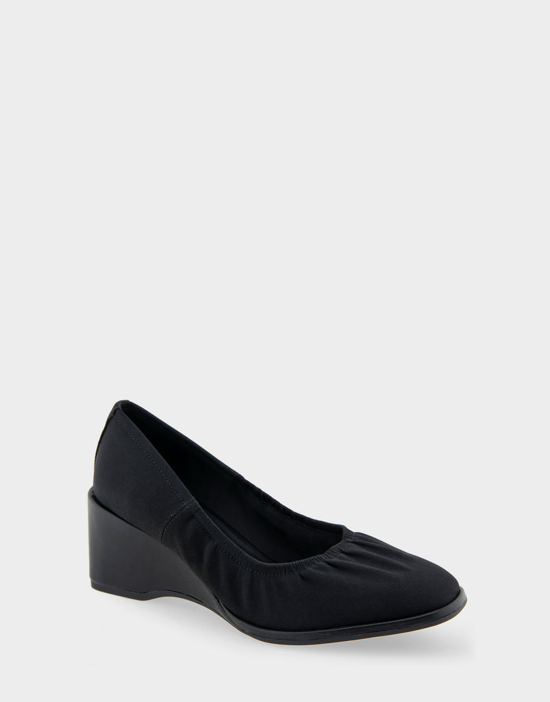 Airlie Black Gabardine Fabric Wedge Pump – Aerosoles