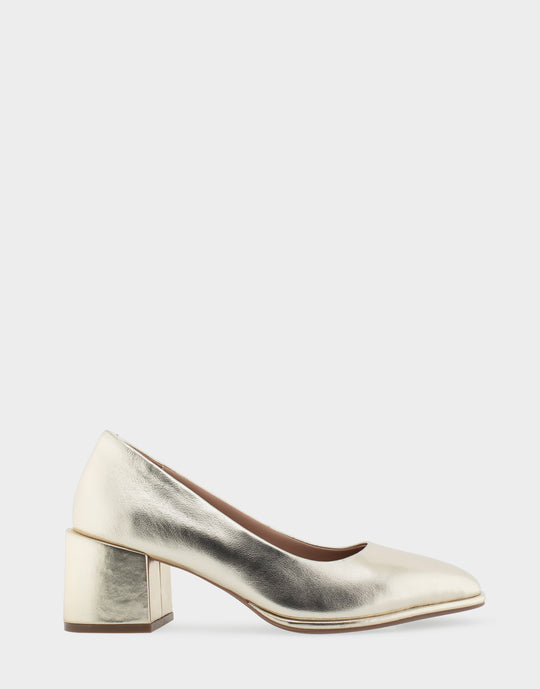 Alae Soft Gold Genuine Leather Mid Heel Pump – Aerosoles