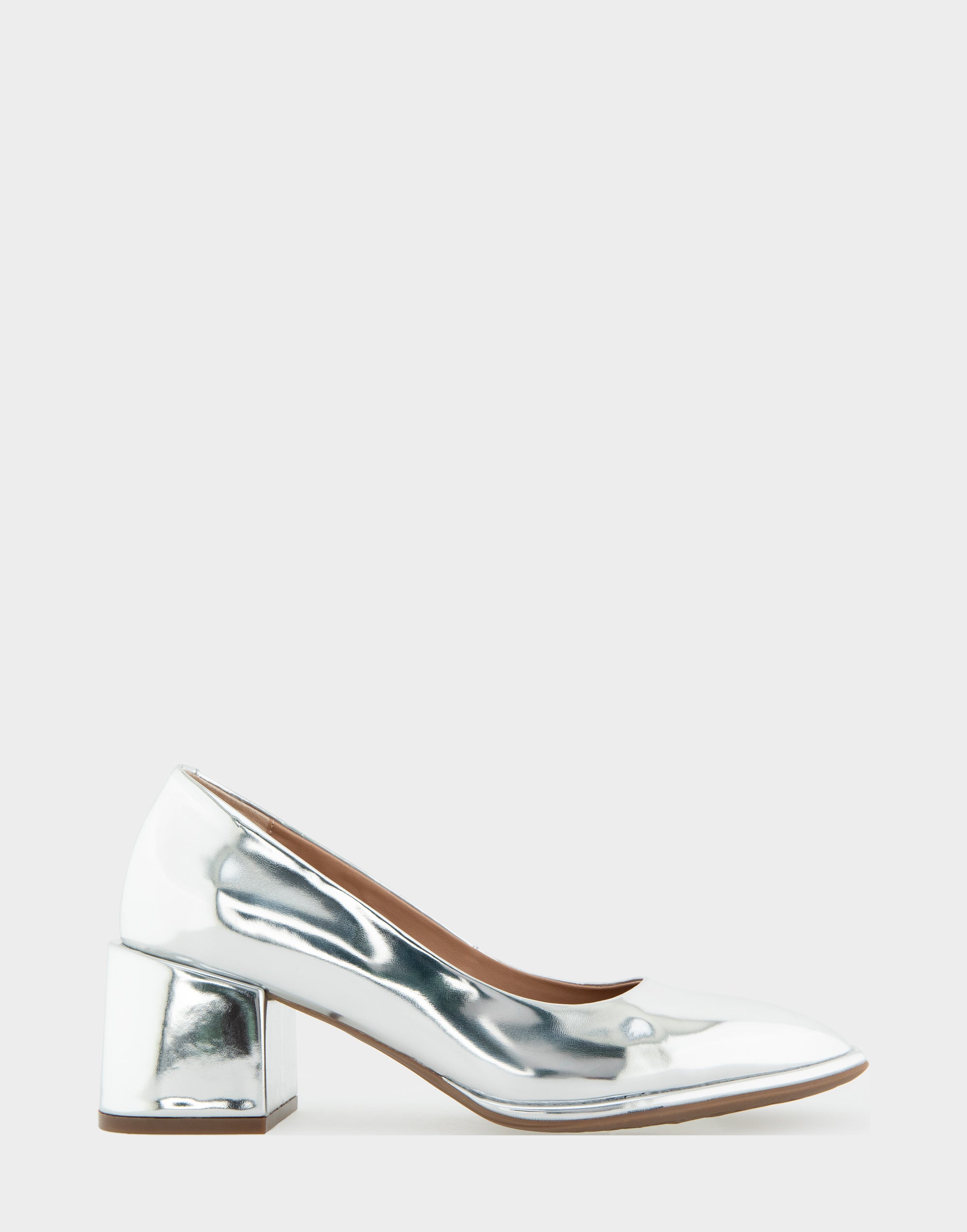 Shops silver block pumps