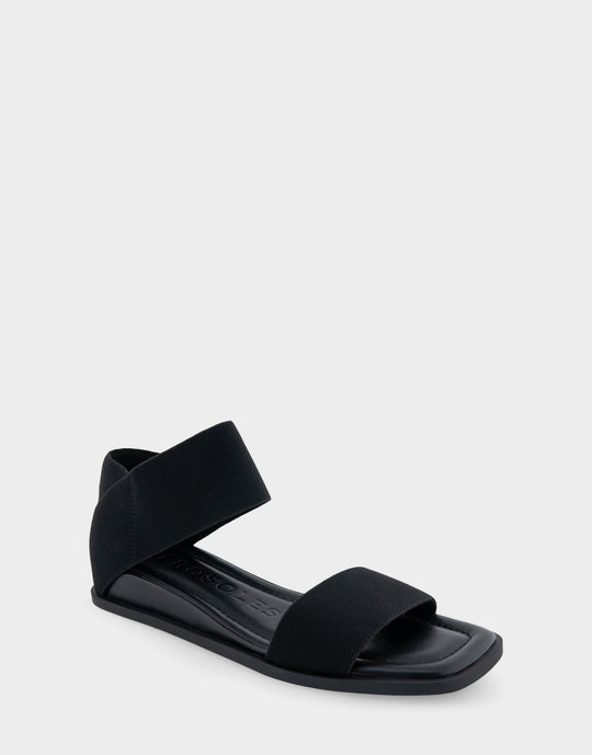 Bente Black Elastic Banded Mini Wedge Sandal – Aerosoles