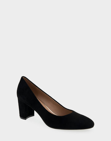 Betsy Black Genuine Suede Mid Heel Pump – Aerosoles