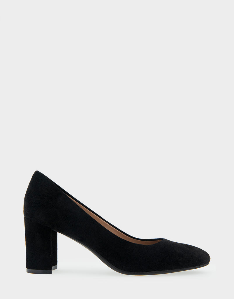 Betsy Black Genuine Suede Mid Heel Pump – Aerosoles