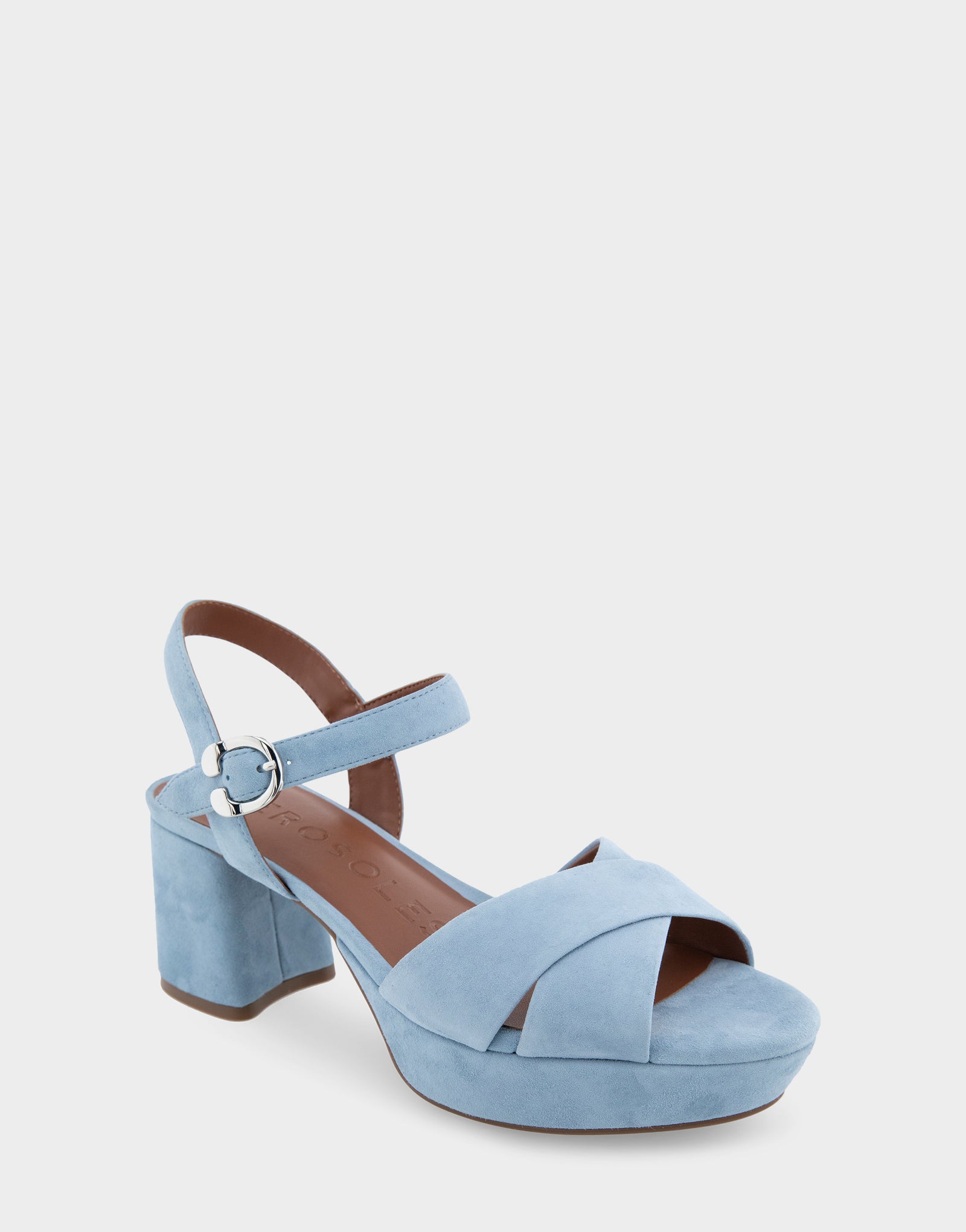 Dusty blue block 2025 heel sandal