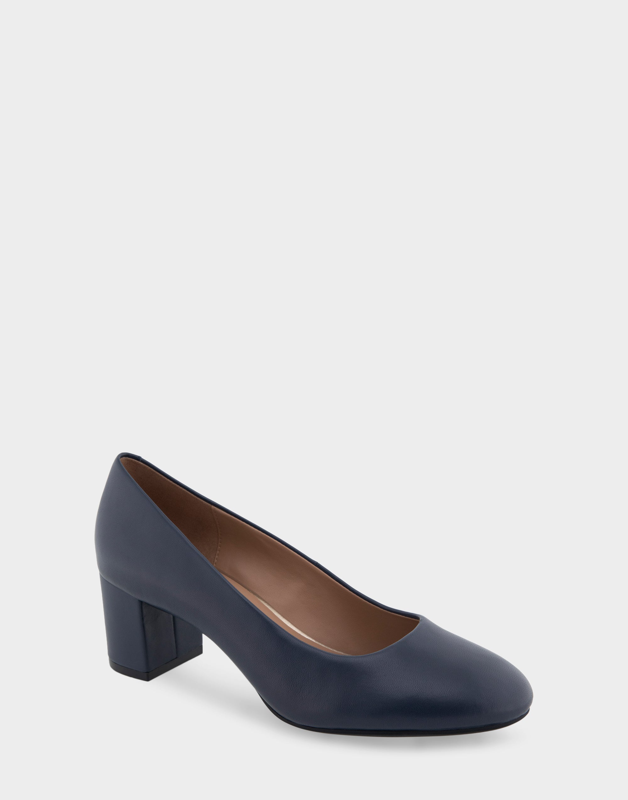 Navy block heel shoes best sale