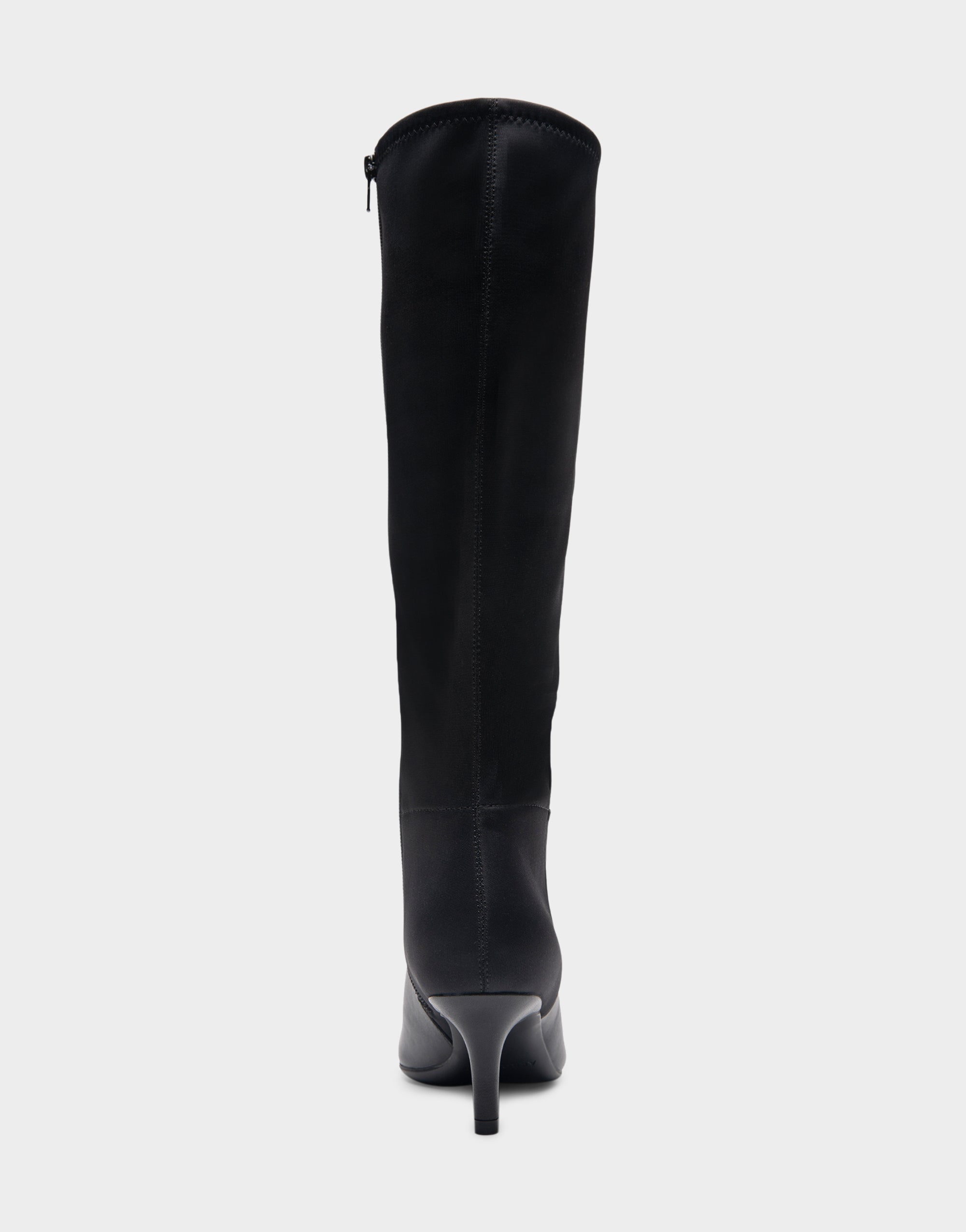 Epic Stretch Black Faux Leather Knee High Kitten Heel Point Toe Boot Aerosoles