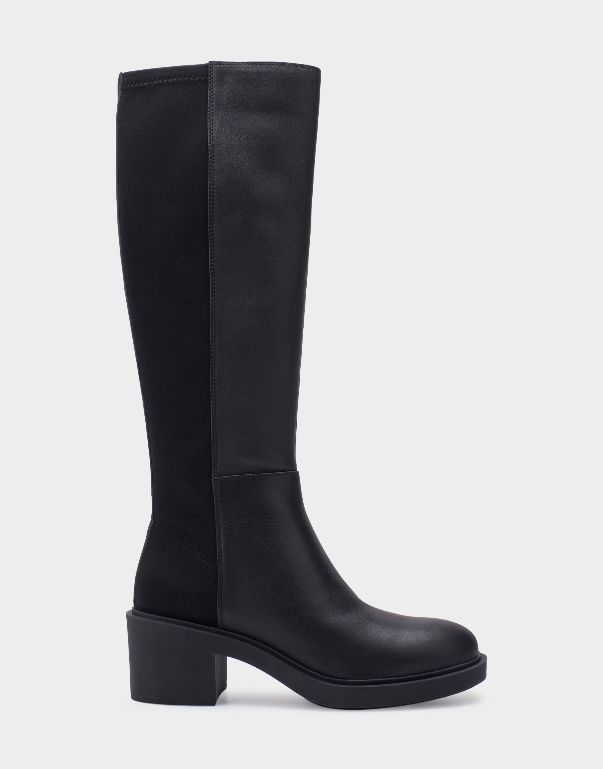 Gabicce Black Genuine Leather Block Heel Tall Shaft Boot – Aerosoles