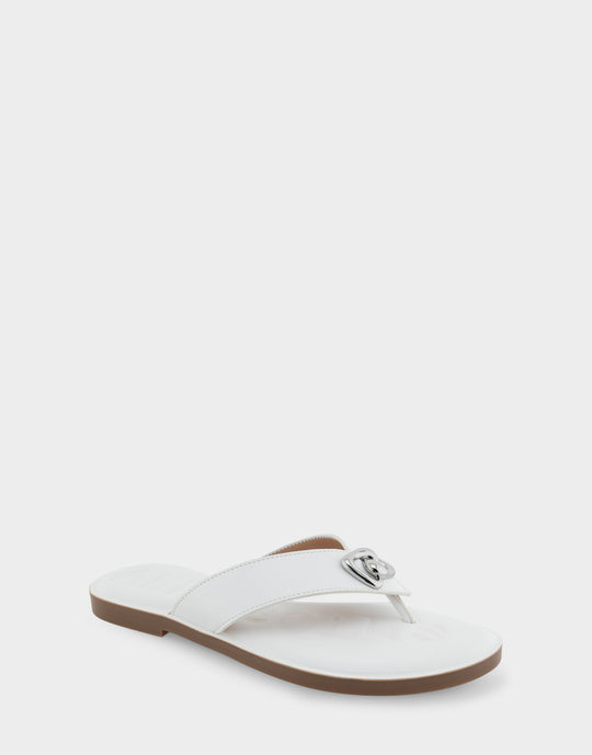 Galen White Faux Leather Ornamented Thong Sandal – Aerosoles