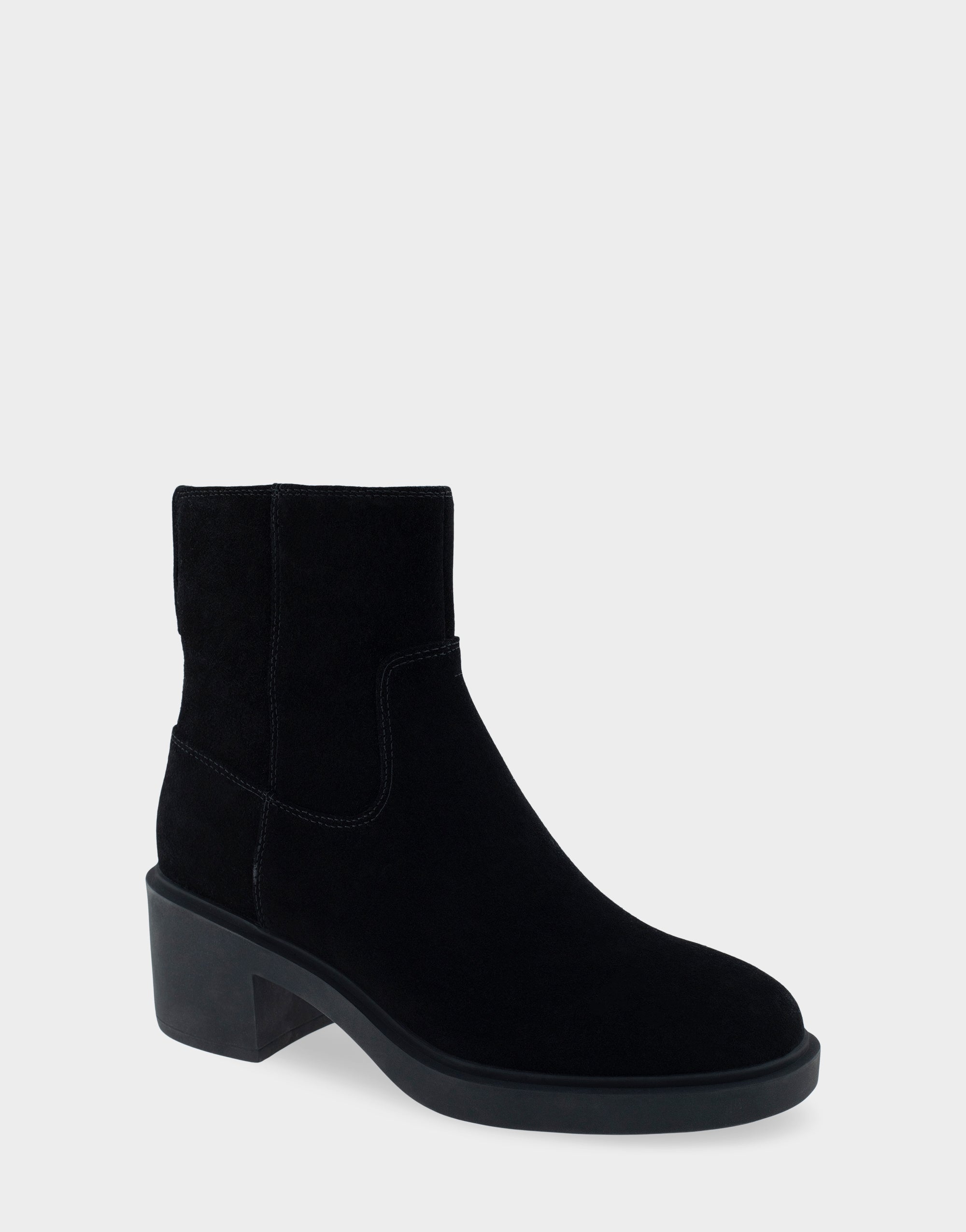 Black Faux Suede Block Heel Ankle Boot | Suede block heels, Heeled ankle  boots, Boots