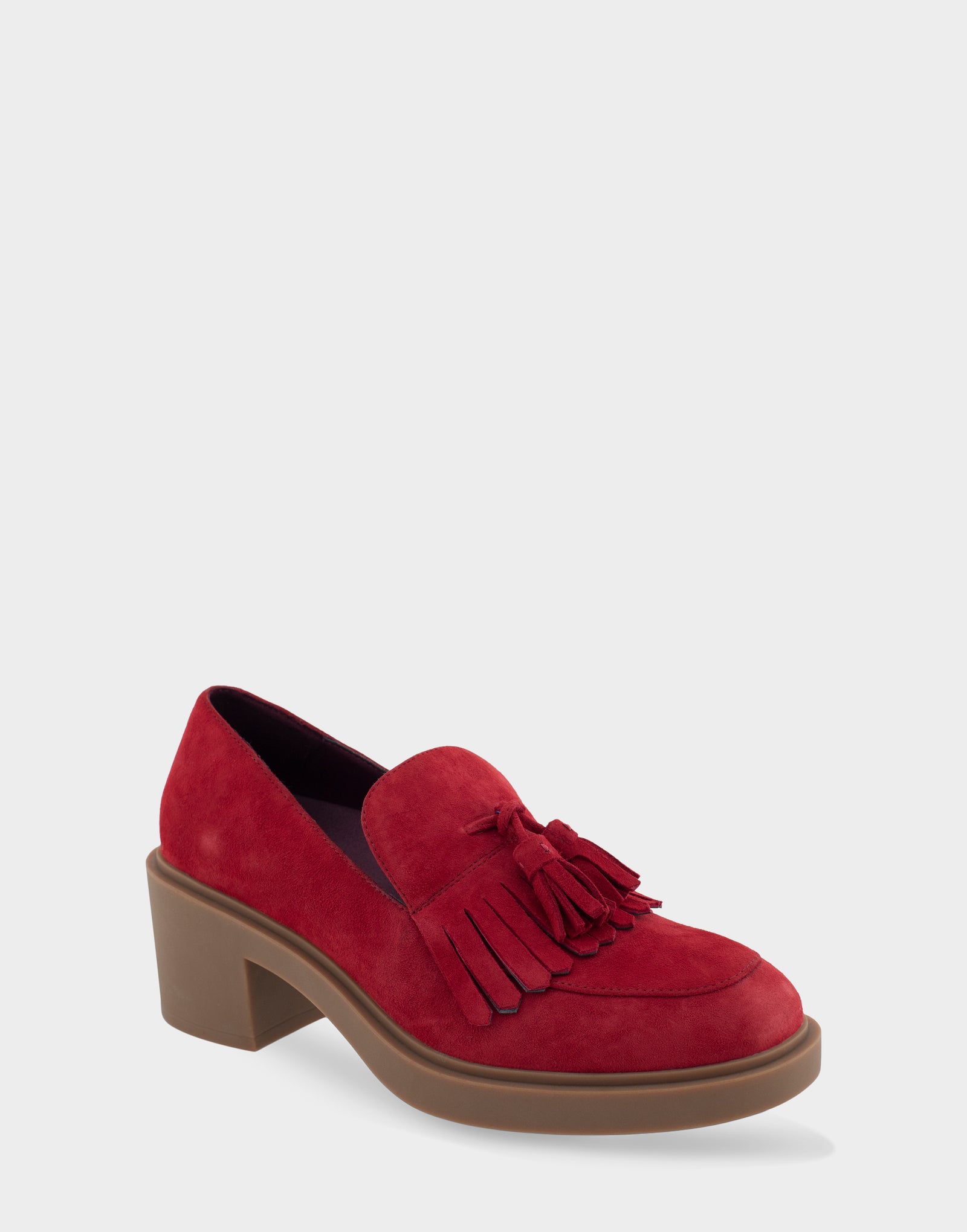Women's Suede Platform Chunky Heeled Loafers Solid Color - Temu