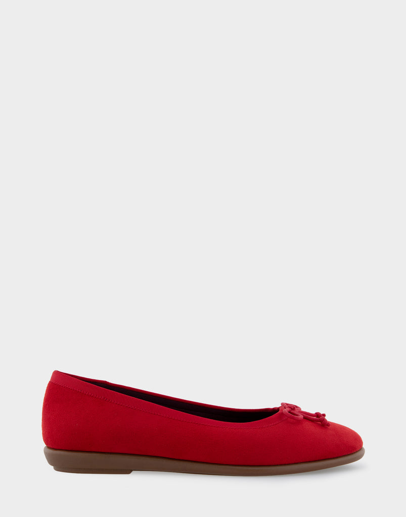 Homebet Racing Red Faux Suede Ballet Flat – Aerosoles