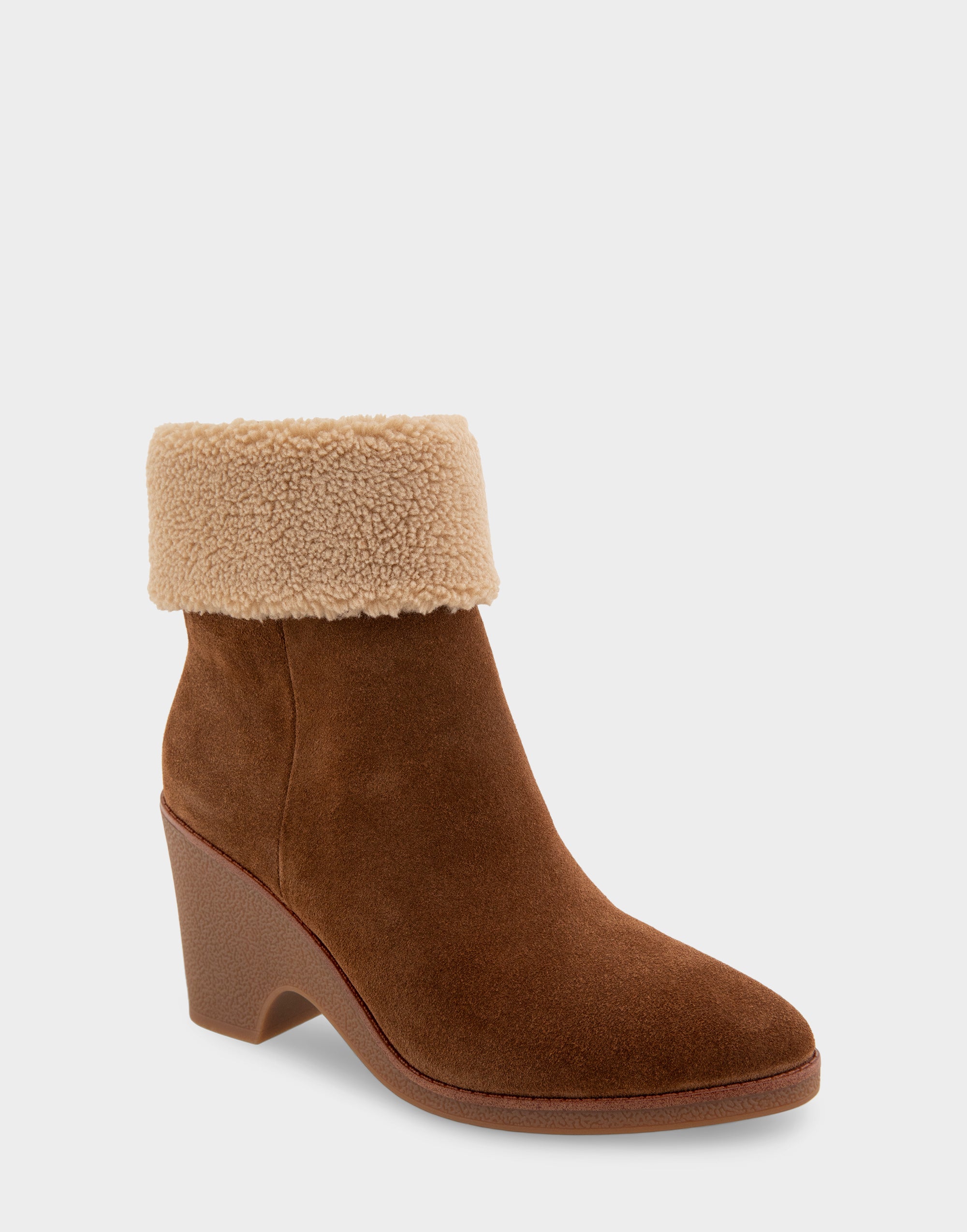 Shearling wedge shops booties