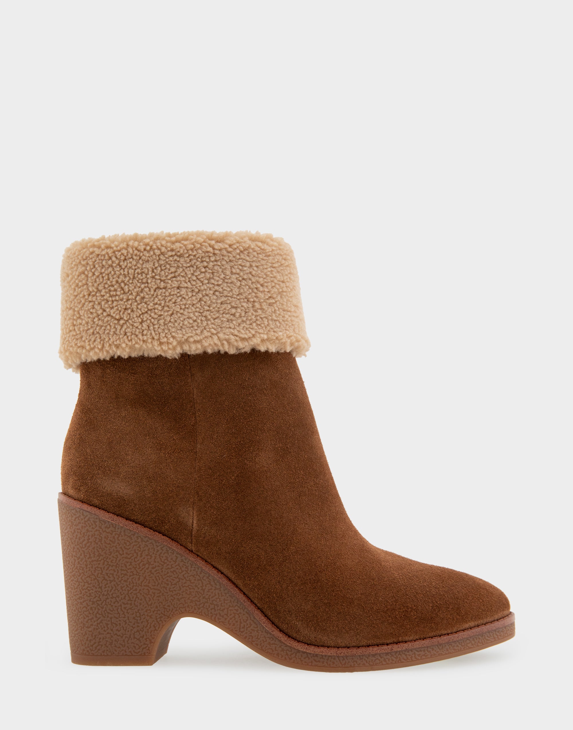 Shearling wedge shops booties